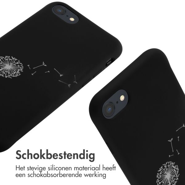 imoshion Siliconen design hoesje met koord Apple iPhone SE (2022 / 2020) / 8 / 7 - Dandelion Black