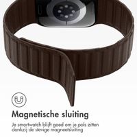 Accezz Magnetisch echt lederen bandje Apple Watch | 38/40/41/42 mm - Chocolate Brown