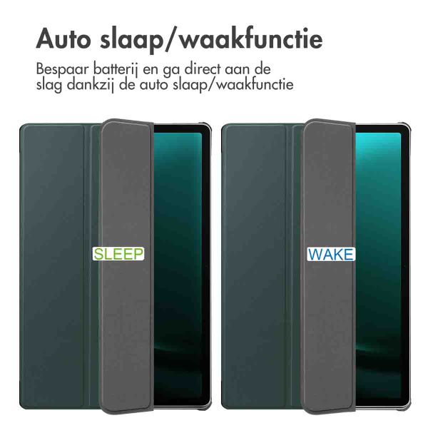 imoshion Trifold Bookcase Samsung Galaxy Tab S10 Plus / Tab S9 FE Plus / Tab S9 Plus - Donkergroen