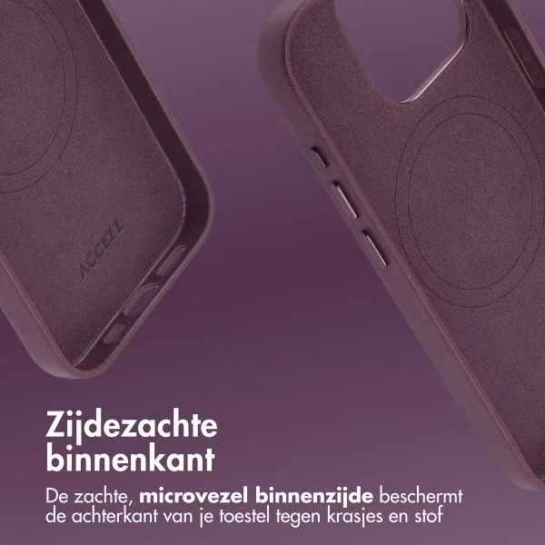 Accezz MagSafe Leather Backcover Apple iPhone 15 Pro - Heath Purple