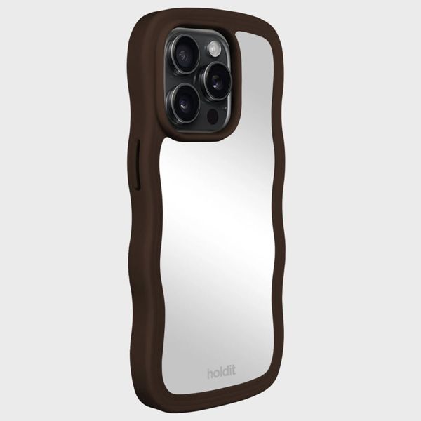 Holdit Wavy case voor de iPhone 15 Pro Max - Chocolate / Mirror