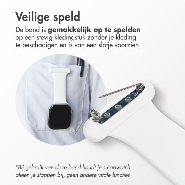 imoshion Verpleegkundige siliconenband Apple Watch Series 1 t/m 9 / SE (38/40/41 mm) | Series 10 / 11 (42 mm) - Wit