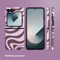 Selencia Vivid Backcover Samsung Galaxy Z Flip 6 / Flip 7 FE - Wavy Swirl Pink Plum