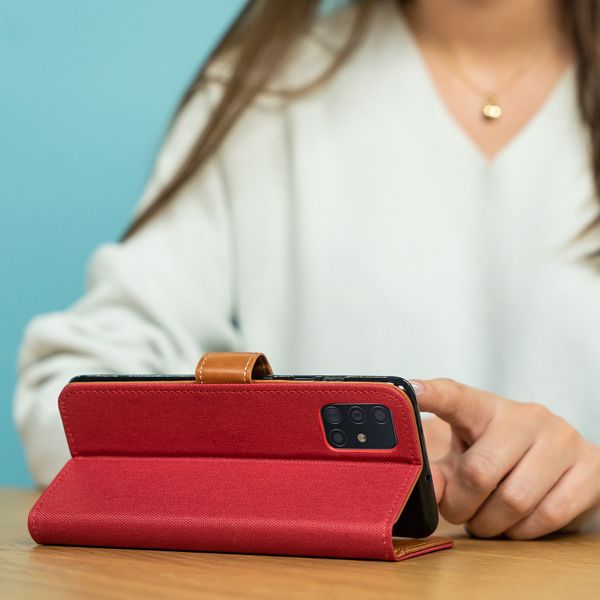 imoshion Luxe Canvas Bookcase Samsung Galaxy A52(s) (5G/4G) - Rood
