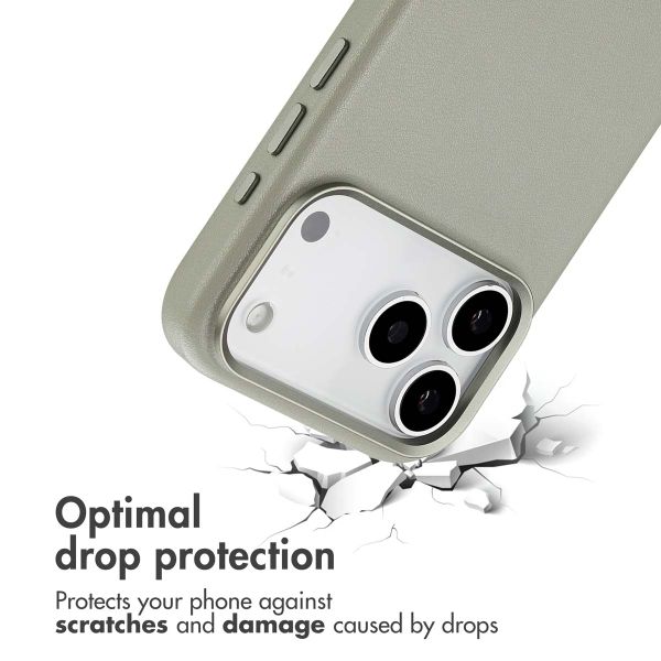 Accezz Leather Back Cover with MagSafe Apple iPhone 17 Pro Max - Light Grey