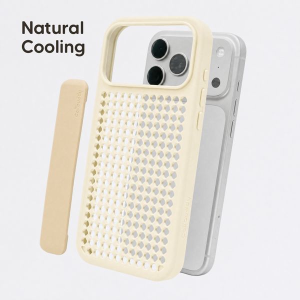 Callbuddy Hoesje met Strap Apple iPhone 17 Pro Max - Sand Glow