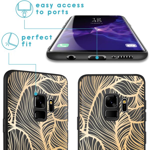 imoshion Design hoesje Samsung Galaxy S9 - Bladeren / Zwart