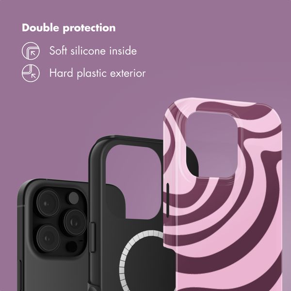 Selencia Vivid Back Cover with MagSafe Apple iPhone 16 Pro - Wavy Swirl Pink Plum