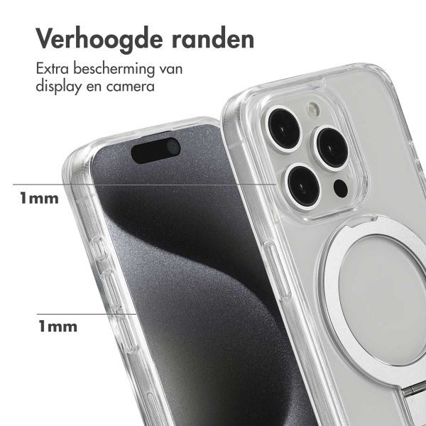 Accezz Ring Stand Backcover met MagSafe Apple iPhone 15 Pro - Transparant