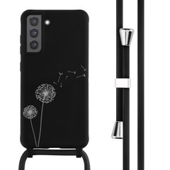 imoshion Siliconen design hoesje met koord Samsung Galaxy S21 FE - Dandelion Black