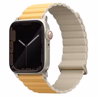 Uniq Revix Premium Edition dubbelzijdig bandje Apple Watch Series 1 t/m 11 / SE / Ultra (44/45/46/49 mm) - Canary Yellow / Ivory
