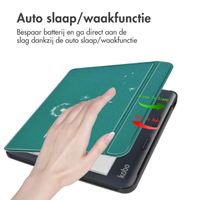 imoshion Design Slim Hard Case Sleepcover met stand Kobo Libra Colour - Green Dandelion