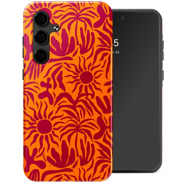 Selencia Vivid Tough Backcover Samsung Galaxy S24 FE - Tropical Vibes Apricot