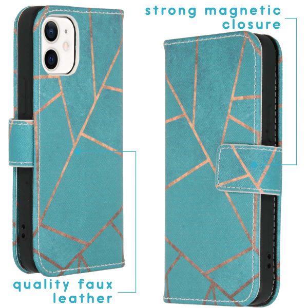 imoshion Design Softcase Bookcase iPhone 12 Mini - Blue Graphic