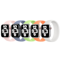 Apple 5 Pack Siliconen solobandje Apple Watch | 38/40/41/42 mm - Maat 4 - Light Pink/ Winter Blue/ Sprout Green/ Orange Sorbet/ White