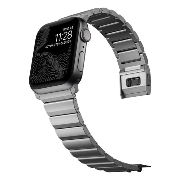 Nomad Titanium schakelband Apple Watch Series 1 t/m 11 / SE / Ultra (44/45/46/49 mm) - Silver
