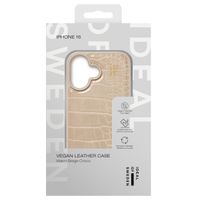 iDeal of Sweden Vegan Leather Backcover iPhone 16 - Warm Beige Croco