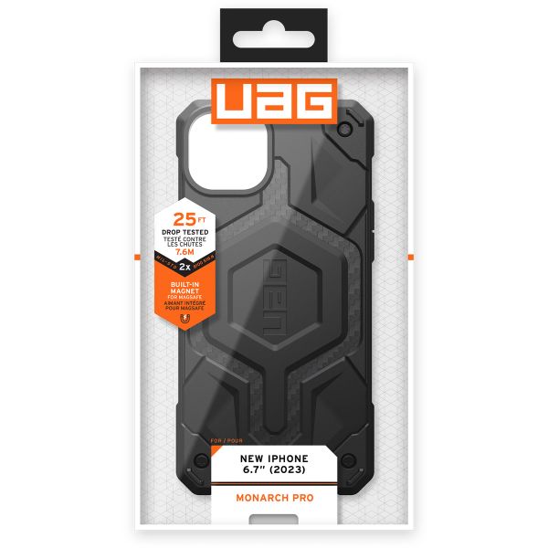 UAG Monarch Pro Backcover Apple iPhone 15 Plus - Carbon Fiber