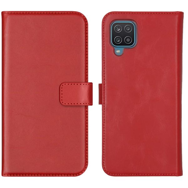 Selencia Echt Lederen Bookcase Samsung Galaxy A12 - Rood