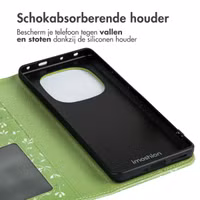 imoshion Design Bookcase Xiaomi Redmi Note 14 Pro Plus (5G) - Green Flowers