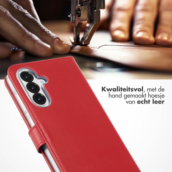 Selencia Echt Lederen Bookcase Samsung Galaxy A56 - Rood