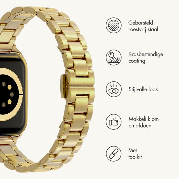 Selencia Slim Steel schakelbandje Apple Watch | 38/40/41/42 mm - Goud
