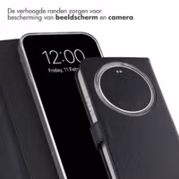 Selencia Echt Leren Bookcase Xiaomi 17 Ultra - Zwart