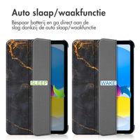 imoshion Design Trifold Bookcase Apple iPad 11 (2025) 11 inch A16 / iPad 10 (2022) 10.9 inch - Black Marble