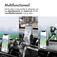 imoshion Telefoonhouder auto - Verstelbaar - Universeel - Carbon - Dashboard / Raam / Ventilatierooster - Zwart