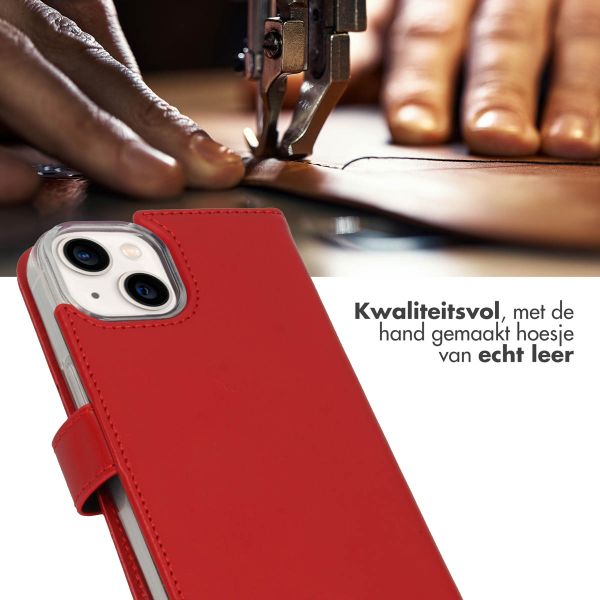 Selencia Echt Leren Bookcase Apple iPhone 14 - Rood