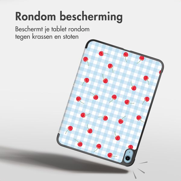 imoshion Design Trifold Bookcase Apple iPad 11 (2025) 11 inch A16 / iPad 10 (2022) 10.9 inch - Cherry Check