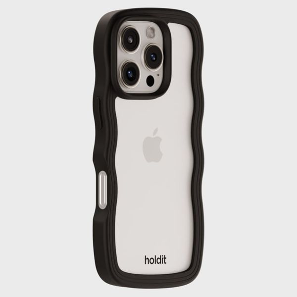 Holdit Wavy Case Apple iPhone 16 Pro - Black / Transparent