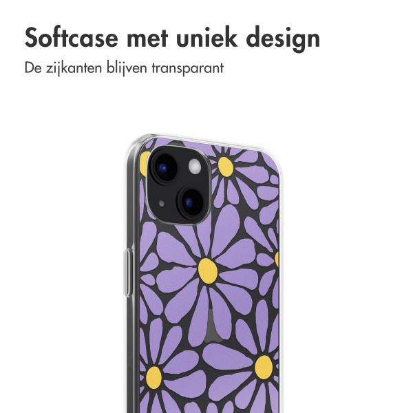 imoshion  Design hoesje iPhone 13 - Tropical Violet Flowers Connect