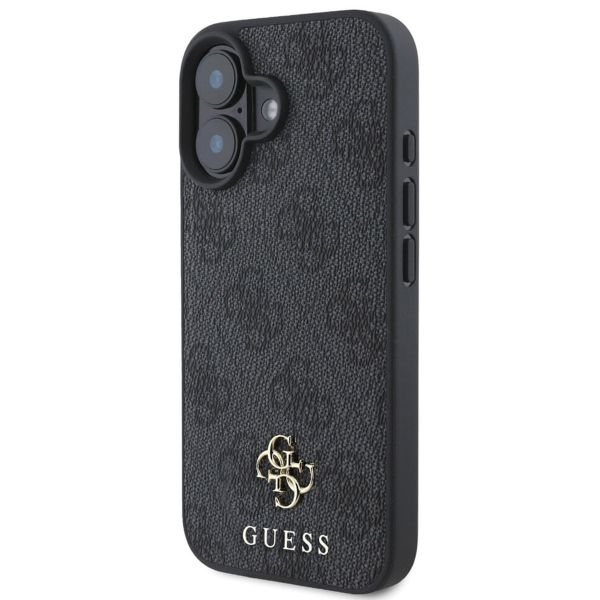 Guess 4G Metal Logo Backcover MagSafe iPhone 16 - Zwart