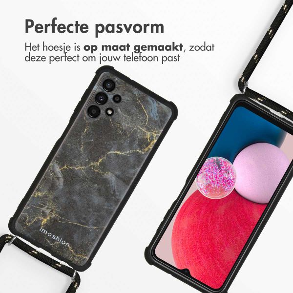 imoshion Design hoesje met koord Samsung Galaxy A13 (4G) - Black Marble