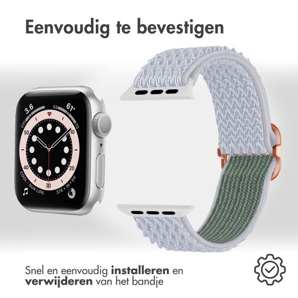 imoshion Elastisch nylon bandje Apple Watch Series 1-9 / SE - 38/40/41 mm / Series 10 - 42 mm - Lichtgrijs