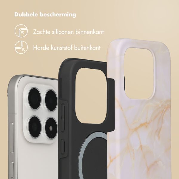 Selencia Vivid Backcover met MagSafe Xiaomi 17 - Golden Beige Marble