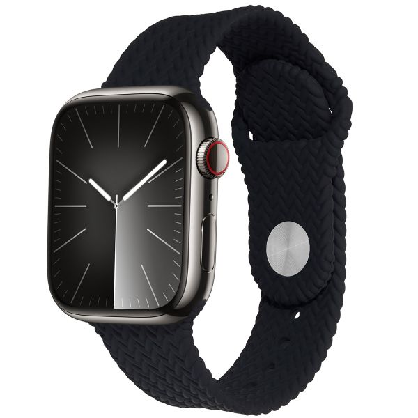 imoshion Siliconen geweven bandje Apple Watch Series 1 t/m 9 / SE (38/40/41 mm) | Series 10 (42 mm) - Zwart