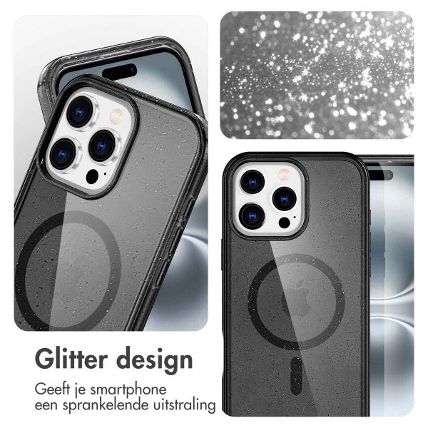 imoshion Sparkle Backcover met MagSafe Apple iPhone 16 Pro Max - Glitter Zwart