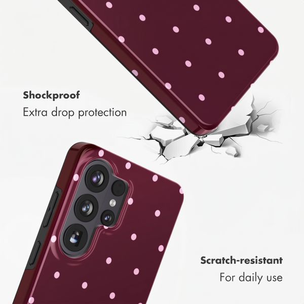 Selencia Vivid Back Cover with MagSafe Samsung Galaxy S26 Ultra - Happy Dots Burgundy