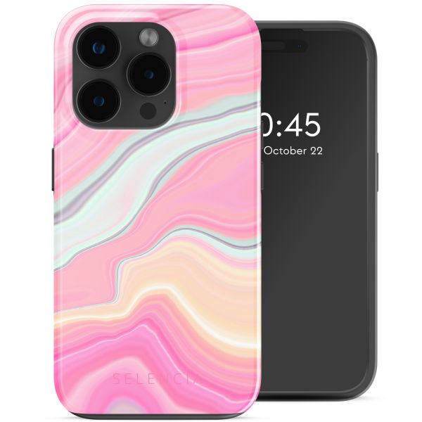 Selencia Vivid Tough Backcover met MagSafe iPhone 15 Pro Max - Pastel Lipstick Marble