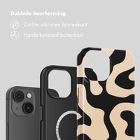 Selencia Vivid Backcover met MagSafe Apple iPhone 14 - Art Wave Black