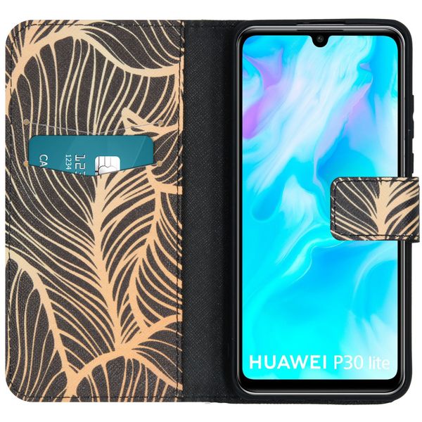 imoshion Design Softcase Bookcase Huawei P30 Lite - Golden Leaves
