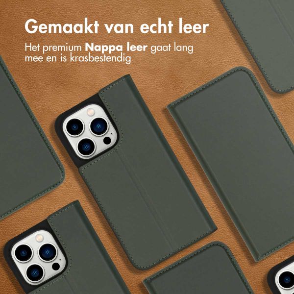 Accezz Premium Leather Slim Bookcase Apple iPhone 14 Pro - Groen