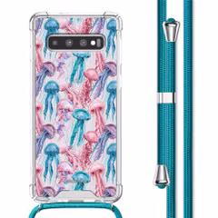 imoshion Design hoesje met koord Samsung Galaxy S10 - Jellyfish Watercolor
