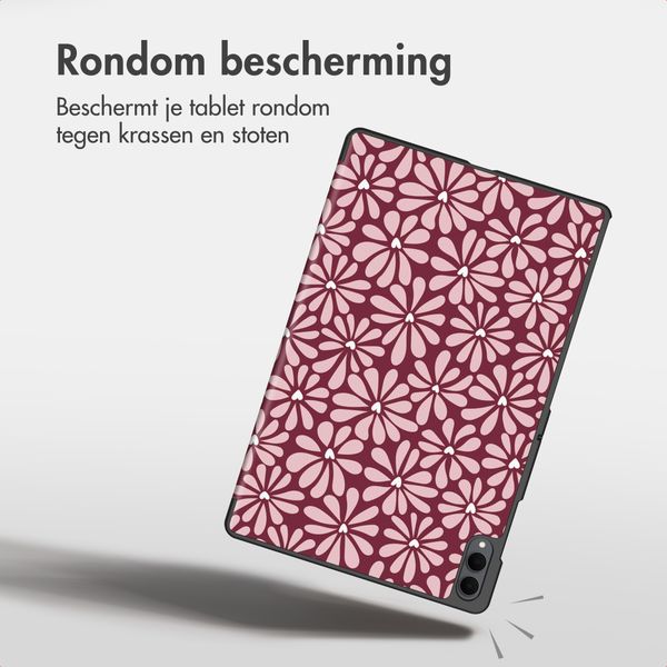 imoshion Design Trifold Bookcase Samsung Galaxy Tab S11 Ultra - Bloom Love Blush