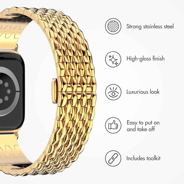 Selencia Steel Dragon Band Apple Watch | 44/45/46/49 mm - Gold