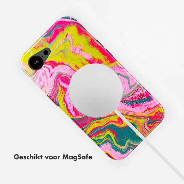 Selencia Vivid Backcover met MagSafe Apple iPhone 17e / 16e - Marble Pink