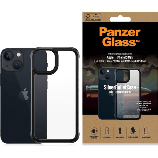 PanzerGlass SilverBullet ClearCase iPhone 13 Mini - Zwart