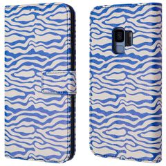 imoshion Design Bookcase Samsung Galaxy S9 - White Blue Stripes